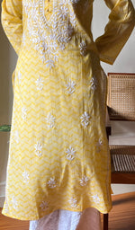 Load image into Gallery viewer, Women&#39;s Lucknowi Handcrafted Cotton Chikankari Kurti - HONC0290202

