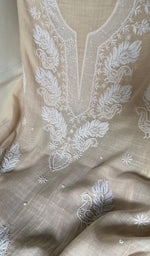 Load image into Gallery viewer, Women's Lakhnavi Handcrafted Mul Chanderi Unstitched Kurta And Dupatta Set - HONC0355589