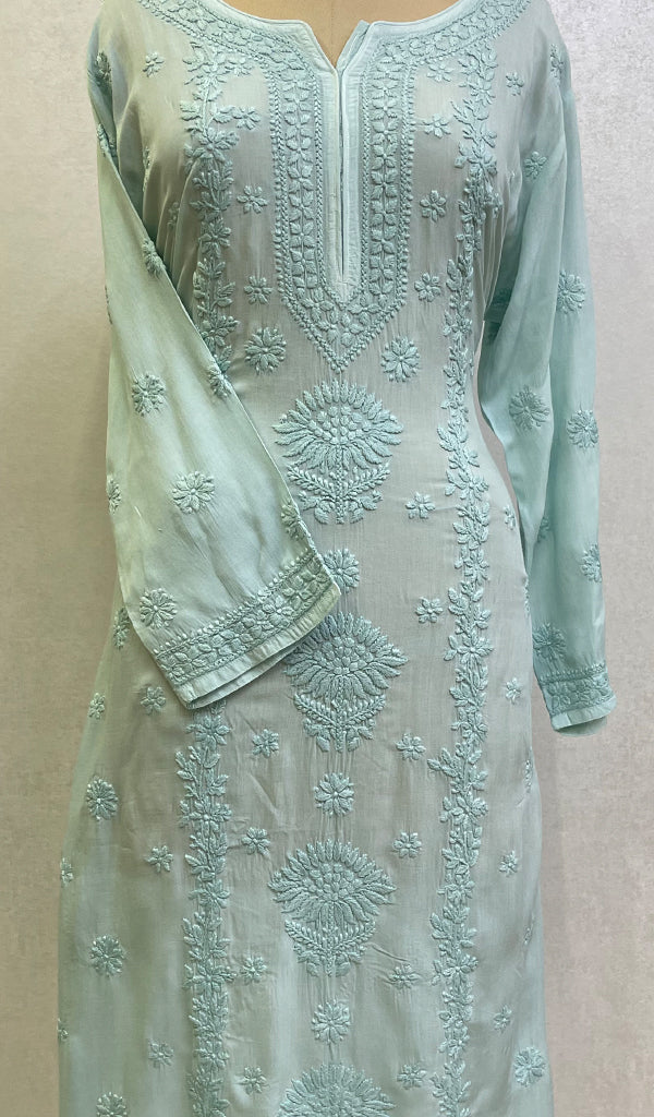 Women's Lucknowi Handcrafted Modal Cotton Chikankari Kurti - HONC0136234