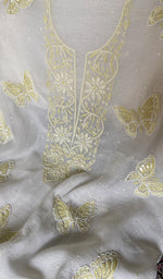Load image into Gallery viewer, Titlee Women's Lakhnavi Handcrafted Mul Chanderi Unstitched Kurta And Dupatta Set - HONC0365685