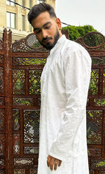 Load image into Gallery viewer, Men&#39;s Lucknowi Handcrafted Cotton Chikankari Kurta  HONC0323881
