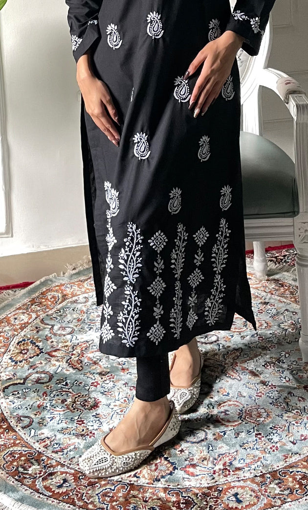 Women's Lucknowi Handcrafted Cotton Chikankari Kurti - HONC0330776