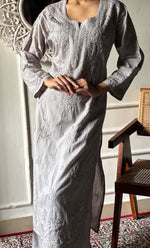 Load image into Gallery viewer, Women's Lakhnavi Handcrafted Cotton Chikankari Kurta And Palazzo Set - HONC0286950