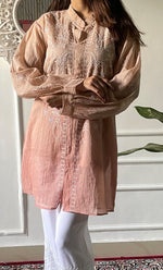 Load image into Gallery viewer, Eshita Women's Lakhnavi Handcrafted Mul Chanderi Chikankari Top - HONC0312896