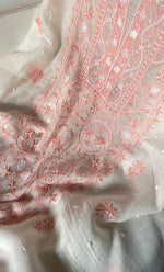 Load image into Gallery viewer, Women's Lakhnavi Handcrafted Unstitched Mul Chanderi Kurta And Dupatta Set - HONC0327490