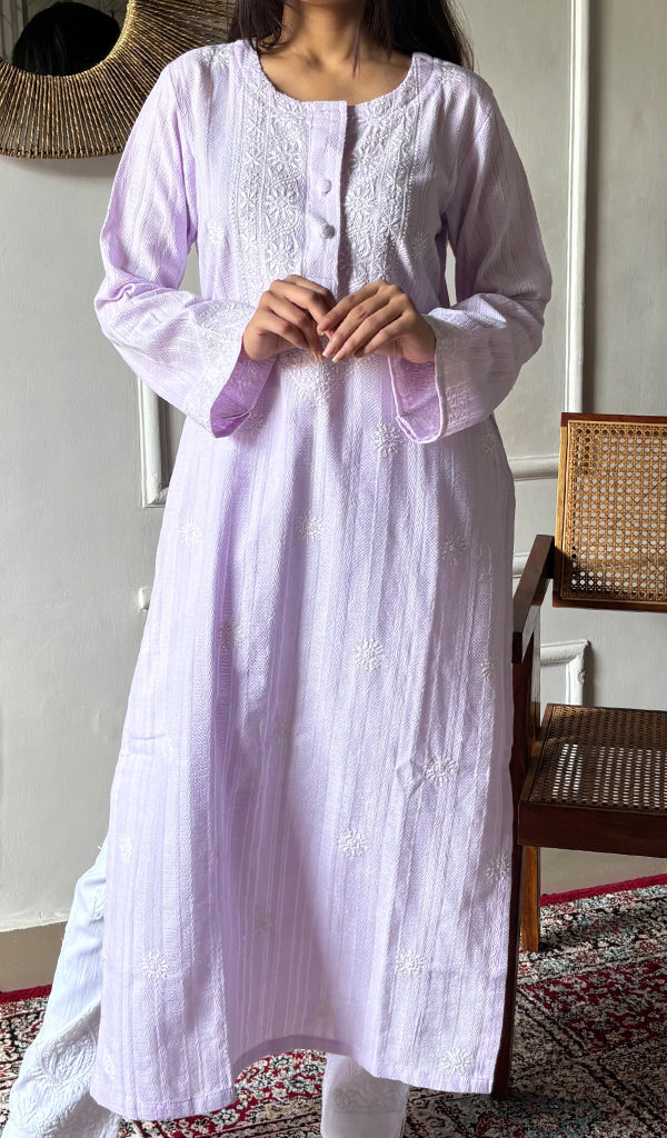 Prisha Women's Lakhnavi Handcrafted Cotton Chikankari Kurti - HONC0335229