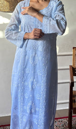 Load image into Gallery viewer, Women's Lakhnavi Handcrafted Cotton Chikankari Kurti - HONC0357550