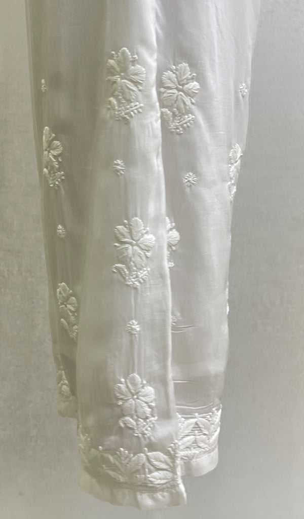 Women's Lakhnavi Handcrafted Cotton Muslin Chikankari Palazzo - HONC0141909