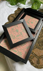 Load image into Gallery viewer, Chikankari Tray with Two Coasters - HONC0310958
