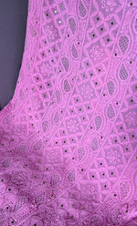 Load image into Gallery viewer, Women&#39;s Lakhnavi Handcrafted Viscose Georgette Chikankari Full Suit Material - HONC0271105
