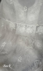 Load image into Gallery viewer, Women&#39;s Lakhnavi Handcrafted Pure Organza Chikankari Unstitched Kurta And Dupatta Set- HONC0303190
