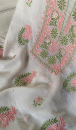 Load image into Gallery viewer, Women's Lakhnavi Handcrafted Mul Chanderi Unstitched Kurta And Dupatta Set - HONC0355680
