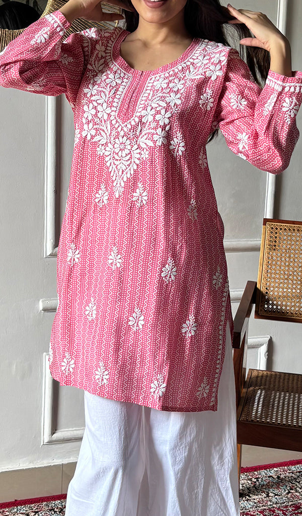 Sezuka Women's Lakhnavi Handcrafted Cotton Chikankari Top - HONC0350786