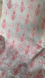 将图像加载到图库查看器中， Women's Lakhnavi Handcrafted Cotton Unstitched Chikankari Suit Material - HONC0367458