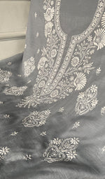 将图像加载到图库查看器中， Aavya Women's Lakhnavi Handcrafted Unstitched Mul Chanderi Kurta And Dupatta Set - HONC0348658