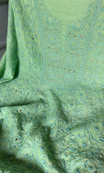将图像加载到图库查看器中， Women's Lakhnavi Handcrafted Mul Chanderi Unstitched Kurta And Dupatta Set- HONC0280874