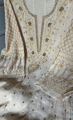 Load image into Gallery viewer, Women&#39;s Lakhnavi Handcrafted Tissue Chanderi Unstitched Anarkali And Dupatta Set - HONC0285738
