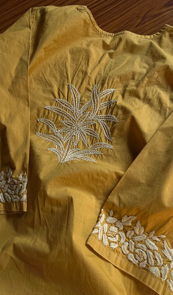Women's Lucknowi Handcrafted Cotton Chikankari Kurti - HONC0300987