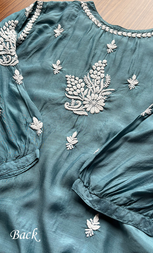 Women's Lucknowi Handcrafted Muslin Chikankari Kurti - HONC0148253