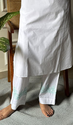 Load image into Gallery viewer, Enayat Women&#39;s Lakhnavi Handcrafted Cotton Chikankari Oversized Kurta And Pant Set - HONC0293630
