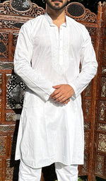 Load image into Gallery viewer, Men's Lucknowi Handcrafted Cotton Chikankari Kurta - HONC0337903