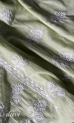 将图像加载到图库查看器中， Women&#39;s Lucknowi Handcrafted Kota Cotton Chikankari Unstitched Kurta And Dupatta Set - HONC0312634
