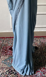 Load image into Gallery viewer, Women's Lakhnavi Handcrafted Viscose Georgette Chikankari Saree - HONC02329020