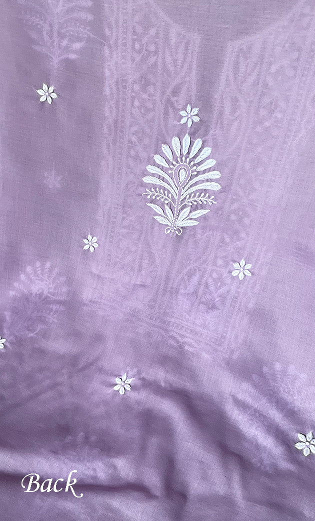 Women's Lakhnavi Handcrafted Cotton Chikankari Unstitched Kurti Fabric - HONC0318768