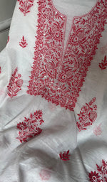 Load image into Gallery viewer, Women&#39;s Lakhnavi Handcrafted Mul Chanderi Unstitched Kurta And Dupatta Set - HONC0278140
