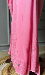 Load image into Gallery viewer, Women&#39;s Lakhnavi Handcrafted Viscose Georgette Chikankari Saree - HONC0271072
