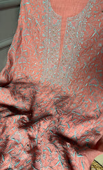 Load image into Gallery viewer, Women&#39;s Lakhnavi Handcrafted Mul Chanderi Unstitched Kurta And Dupatta Set - HONC0280886
