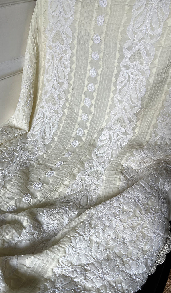Women's Lakhnavi Handcrafted Cotton Chikankari Suit Material - HONC0289734