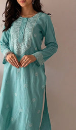 Prisha Women's Lakhnavi Handcrafted Cotton Chikankari Kurti - HONC088888