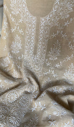 Load image into Gallery viewer, Women's Lakhnavi Handcrafted Tissue Chanderi Unstitched Kurta And Dupatta Set- HONC0352504