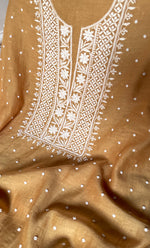 Load image into Gallery viewer, Women's Lakhnavi Handcrafted Mul Chanderi Unstitched Chikankari Full Suit Material - HONC0305480