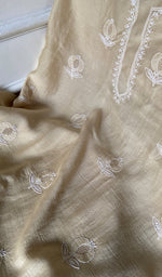 Load image into Gallery viewer, Women's Lakhnavi Handcrafted Chanderi Silk Unstitched Chikankari Full Suit - HONC0345265