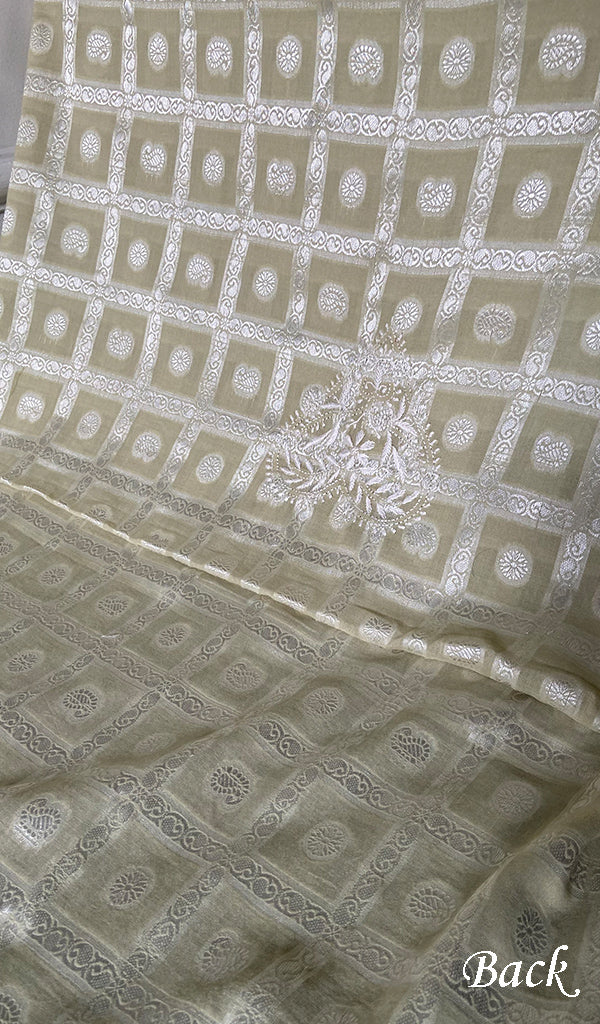 Aarya Lucknowi Handcrafted Cotton Unstitched Chikankari Unstitched Unisex Kurta Fabric - HONC0335275