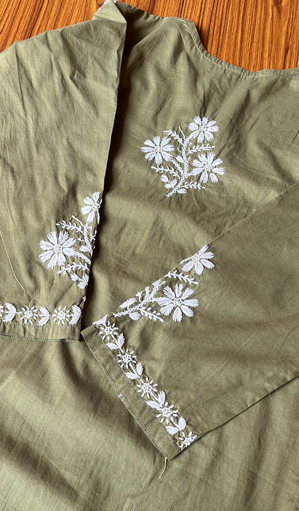 Women's Lucknowi Handcrafted Cotton Chikankari Kurti - HONC0301058