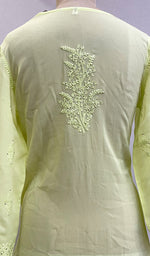 将图像加载到图库查看器中， Shamya Women&#39;s Lucknowi Handcrafted Viscose Georgette Chikankari Kurta Palazzo With Dupatta Set - HONC0155074
