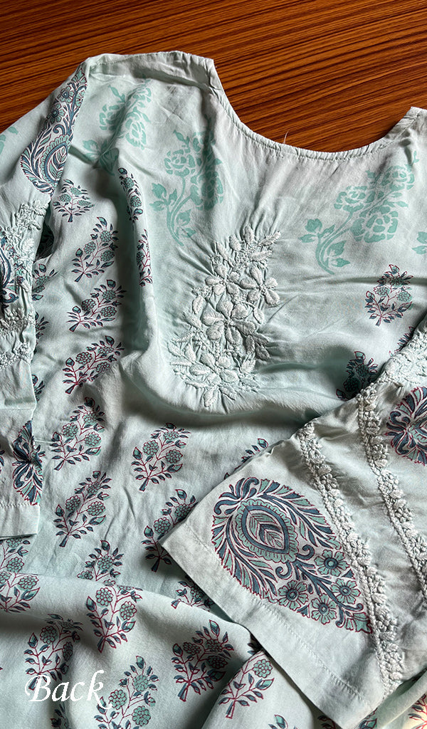 Women's Lucknowi Handcrafted Modal Cotton Chikankari Kurti - HONC0300988