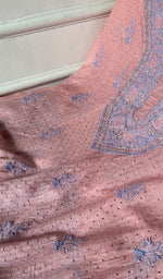 Load image into Gallery viewer, Women's Lakhnavi Handcrafted Mul Chanderi Unstitched Kurta And Dupatta Set - HONC0320355