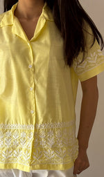 Load image into Gallery viewer, Women's Lakhnavi Handcrafted Cotton Chikankari Top - HONC0376839