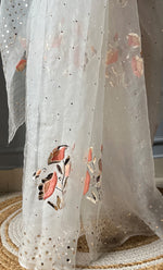 Load image into Gallery viewer, Women&#39;s Lucknowi Handcrafted Pure Organza Silk Chikankari Saree - HONC0306873
