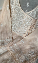 Load image into Gallery viewer, Women&#39;s Lakhnavi Handcrafted Mul Chanderi Semi - Stitched Kurta And Dupatta Set - HONC0284707
