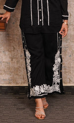 Load image into Gallery viewer, khayal Women&#39;s Lakhnavi Handcrafted Cotton Chikankari Kurti And Plazzo Set - HONC0323997
