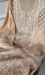 Load image into Gallery viewer, Women&#39;s Lakhnavi Handcrafted Mul Chanderi Semi - Stitched Anarkali And Dupatta Set - HONC0304469
