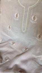 将图像加载到图库查看器中， Mahira Women's Lakhnavi Handcrafted Mul Chanderi Unstitched Chikankari Full Suit - HONC0355229