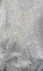 将图像加载到图库查看器中， Women&#39;s Lakhnavi Handcrafted  Maheshwari  Mul Chanderi Unstitched Kurta And Dupatta Set - HONC0312963
