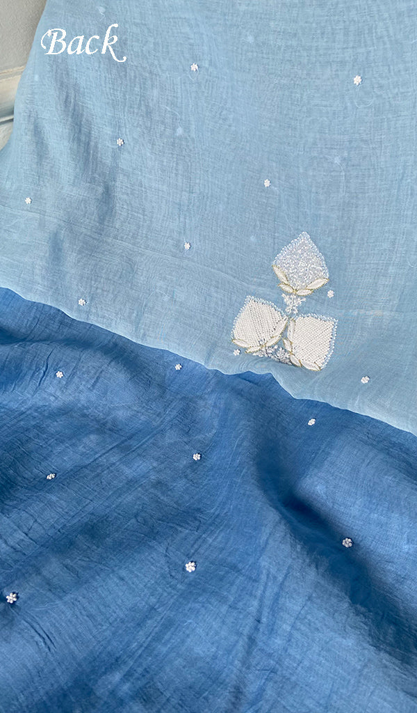 Jazba Women's Lakhnavi Handcrafted Mul Chanderi UnStitched Kurta And Dupatta Set - HONC0370173