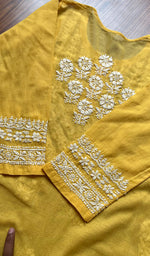 Load image into Gallery viewer, Women&#39;s Lucknowi Handcrafted Cotton Chikankari Kurti - HONC0301028
